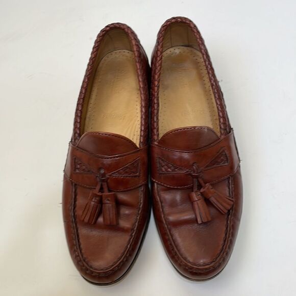 ALLEN EDMONDS MAXFIELD TASSEL LOAFERS IN BROWN LEATHER - Picture 2 of 9